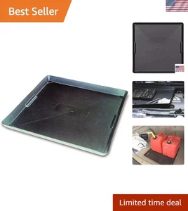 Bandeja de goteo negra resistente al calor - 22x22 pulgadas para derrames automotrices y de máquinas - Imagen 1 de 8