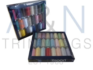 COATS MOON TKT120 48 REELS SPUN POLYESTER SEWING THREAD MIX COLOURS - Picture 1 of 7