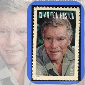 2014 CHARLTON HESTON 18th Legends of Hollywood francobollo singolo NUOVO DI ZECCA ORIGINALE #4892 - Foto 1 di 2