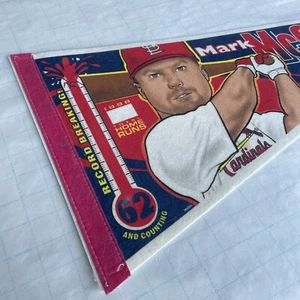Vintage 1998 St Louis Cardinals Mark McGwire 70 Home Runs MLB Baseball Wimpel - Bild 1 von 7