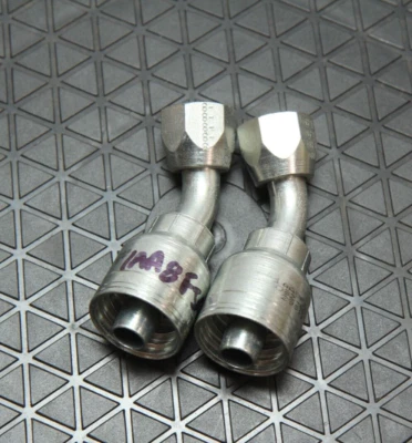 2-PACK Aeroquip Eaton 1AA8FJA8  Fittings -8 JIC F Swivel 45° to -8 Hose Crimp - Image 1 of 4