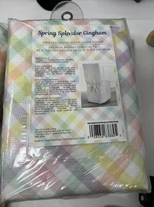 5 Spring Splendor Gingham Dining Room Chair Cover in Multicolor - Picture 1 of 2