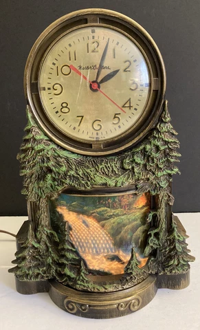 Vintage Master Crafters Waterfall Motion Light Clock ~ Works ~ Electric Cover