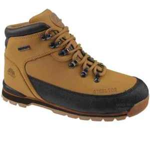 MENS GROUNDWORK LEATHER SAFETY STEEL TOE CAP BOOTS WORK TRAINERS HIKING SHOE UK5 - Picture 1 of 2