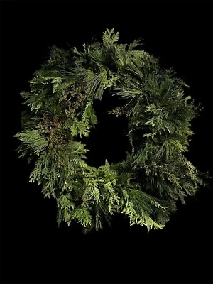 REAL Fresh Cut Christmas Winter Holiday Handmade Wreath Decor - Image 1 of 2