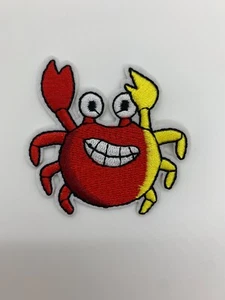 Iron on Crab with Smiley Face Applique Patch - Foto 1 di 1