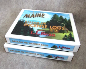 LL Bean Balsam Fir Incense Logs ~ lot of two ~ logs and burner ~ Vintage - Picture 1 of 13