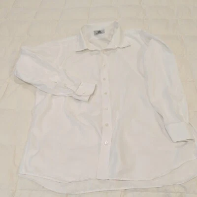 Oxxford Clothes Dress Shirt Custom White Spread Collar 21 X 27 USA - Image 1 of 4