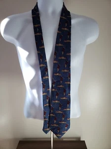 NWOT Tommy Hilfiger Golf Theme Neck Tie 3.75 Inches Wide 100% Silk Blue - Picture 1 of 2