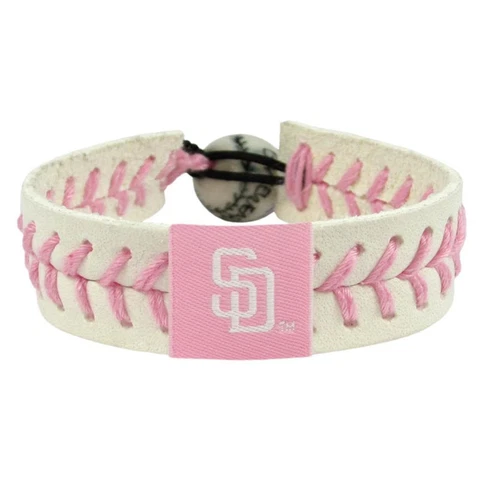 San Diego Padres Pink Baseball Bracelet [NEW] MLB Jewelry Wrist Cover