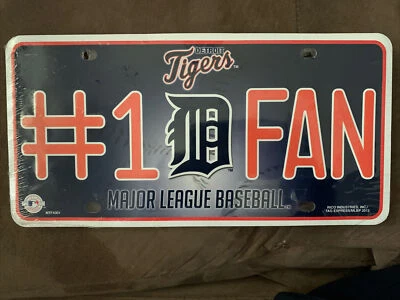 DETROIT TIGERS  #1 FAN CAR TRUCK TAG LICENSE PLATE MLB BASEBALL METAL SIGN  - Image 1 of 2