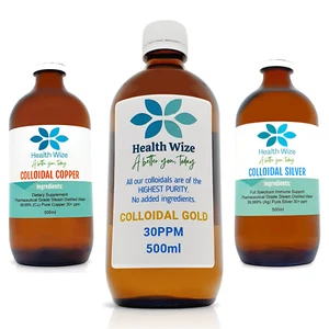 Colloidal Gold, Silver & Copper Finest Ions 3 Bottles 500ml each - Picture 1 of 11