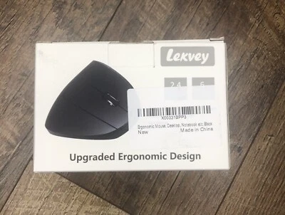 Lekvey Ergonomic Vertical Wireless Rechargeable Mouse Adjustable Black - Image 1 of 4