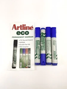 Artline Ecomarker BLUE 4Pk. NEW - Picture 1 of 3