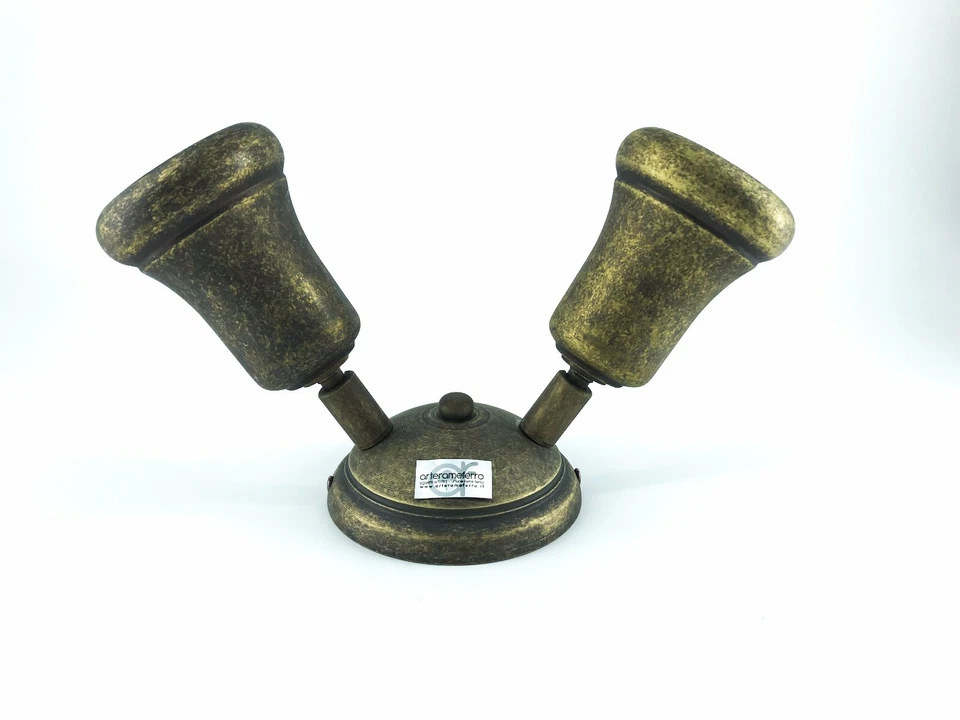 ARTERAMEFERRO Burnished Brass Spotlight Wall Sconce Two Light Adjustable Direction