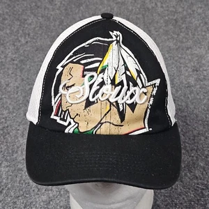 UND Fighting Sioux Hat University North Dakota Black Big Indian Logo Script Cap - Picture 1 of 7