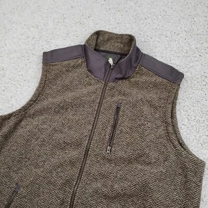 Orvis Jacket Mens 2XL Brown Vest Full Zip Outdoor Hiking Hunting Fleece Logo - Picture 1 of 9