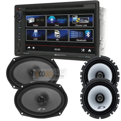 VR651B Double DIN 6.2" Bluetooth Car Stereo+ Alpine SXE series coaxial speakers - Image 1 of 4