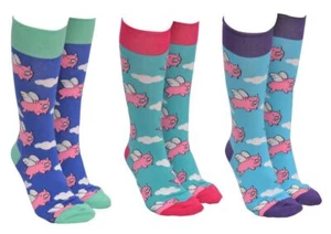 Pigs Might Fly Socks by Sock Society Novelty Cotton Men Women Socks Gift - Picture 1 of 8