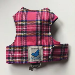 Butterfly Cat Jackets - Cat Walking Harness Jacket Tartan Plaid Fabric designs - Picture 1 of 37