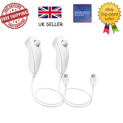 Official Nintendo Wii white  Nunchuck x2 - Image 1 of 2