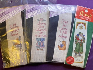 Counted Cross stitch 3 Banar Bookmark Kits + 1 Leisure Arts BL3 - Picture 1 of 12