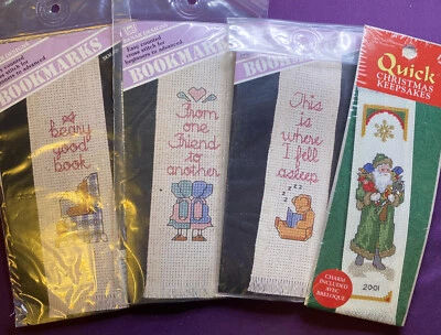 Counted Cross stitch 3 Banar Bookmark Kits + 1 Leisure Arts BL3 - Image 1 of 4