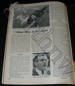 CHAPPAQUIDDICK MARY JOE KOPECHNE & SENATOR TED KENNEDY 1970 MINT PICTORIAL - Picture 1 of 3