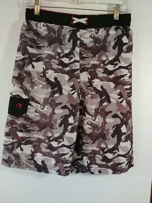 Boys OP Brown/Tan Camo Cargo Swimsuit, Size XL(14/16), #3359 - Image 1 of 4