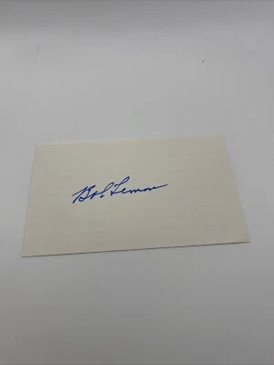 Bob Lemon Autographed Index Card. Cleveland Indians - Image 1 of 2