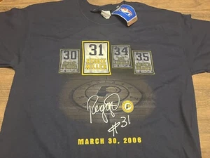 Vintage NBA Reggie Miller Conseco Fieldhouss Pacers Large Blue T Shirt Fits XL - Picture 1 of 6
