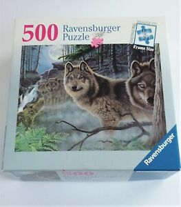 RAVENSBURGER 500 Pc Puzzle Wolf "Mystical Moonlight" 81364 18X24" used Complete