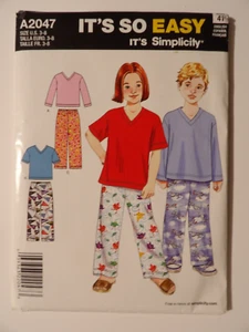 Simplicity 2047 Child's Pants and Knit Top Sizes 3-4-5-6-7-8 Uncut Pattern - Picture 1 of 3