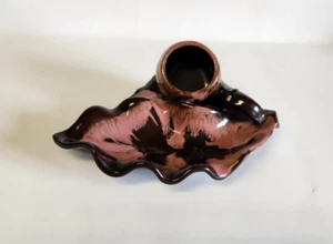 Vintage Drip Glazed Pottery Pipe Ashtray Japan Redware MCM - Picture 1 of 6