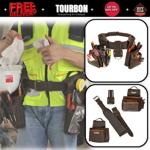 Leather Carpenter Electrician Tool Belt/Pouch/Bag/Holder Workshop Pack-Clearance - Picture 1 of 24
