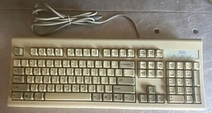 IBM PC PS/2 Keyboard KB-8923 FRU: 07H0666 Vintage 1997 Blue Logo - Picture 1 of 7