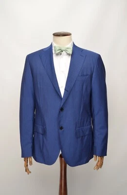 Boggi Milano Blue Striped Wool/Mohair Lightweight EU 54R UK 44R Blazer Jacket  - Image 1 of 4