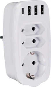 Mehrfachsteckdose Adapter mit USB Ladefunktion - Bild 1 von 3