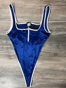FASHION NOVA ROYAL BLUE ONE PC SLING BACK BATHING STYLE TOP SIZE M NEW W TAGS - Picture 1 of 6