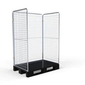 Entsorgungsbehälter 1600 KU, 800x1200 mm, 3-seitig, Cr 3, auf Kunststoffpalette - Bild 1 von 1