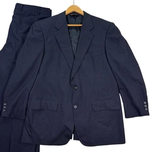 Brooks Brothers Brooksease Mens 42R Suit 2 Piece Wool Jacket Pants Navy 36x30 - Picture 1 of 22