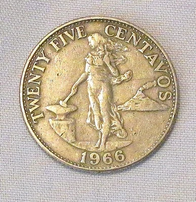 #91 A Philippine 1966 25 Centavo Coin - Image 1 of 2