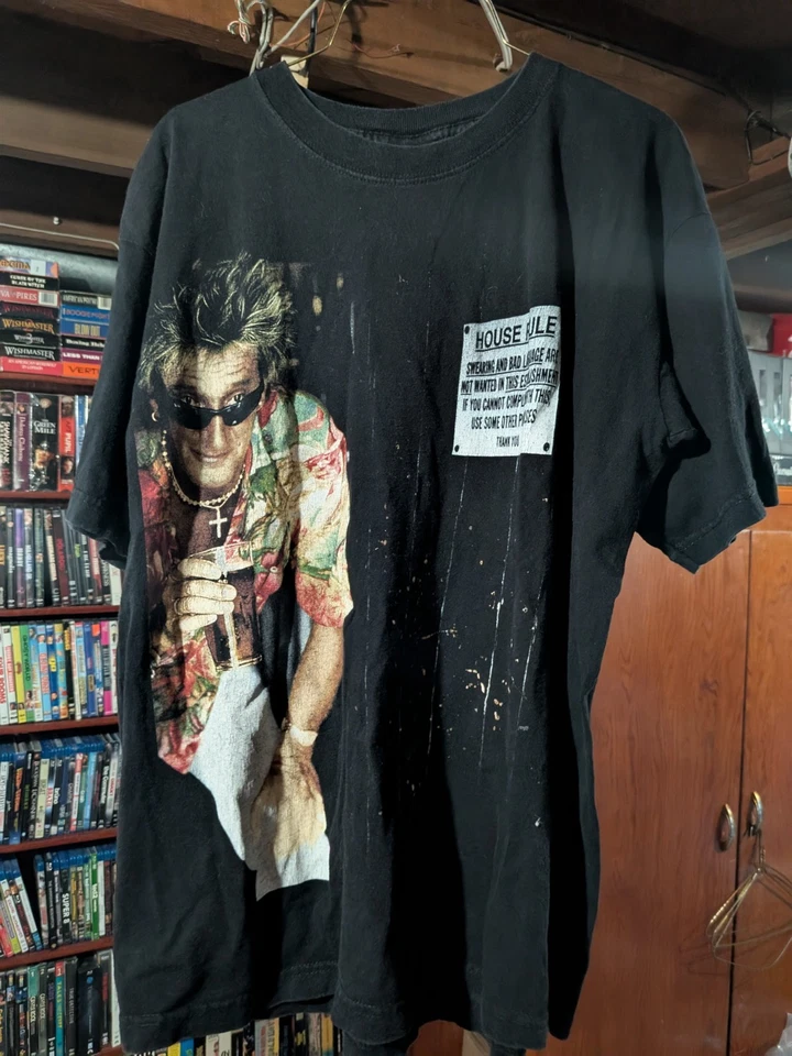 Vintage Rod Stewart 1999 House Rules T Shirt Size Large Royal Avalon 100% Cotton - Image 1 of 4