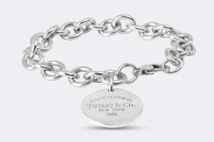 7.5" Tiffany & Co. 925 Silver Return to Tiffany Circle Tag Bracelet (36.16g.) - Picture 1 of 4