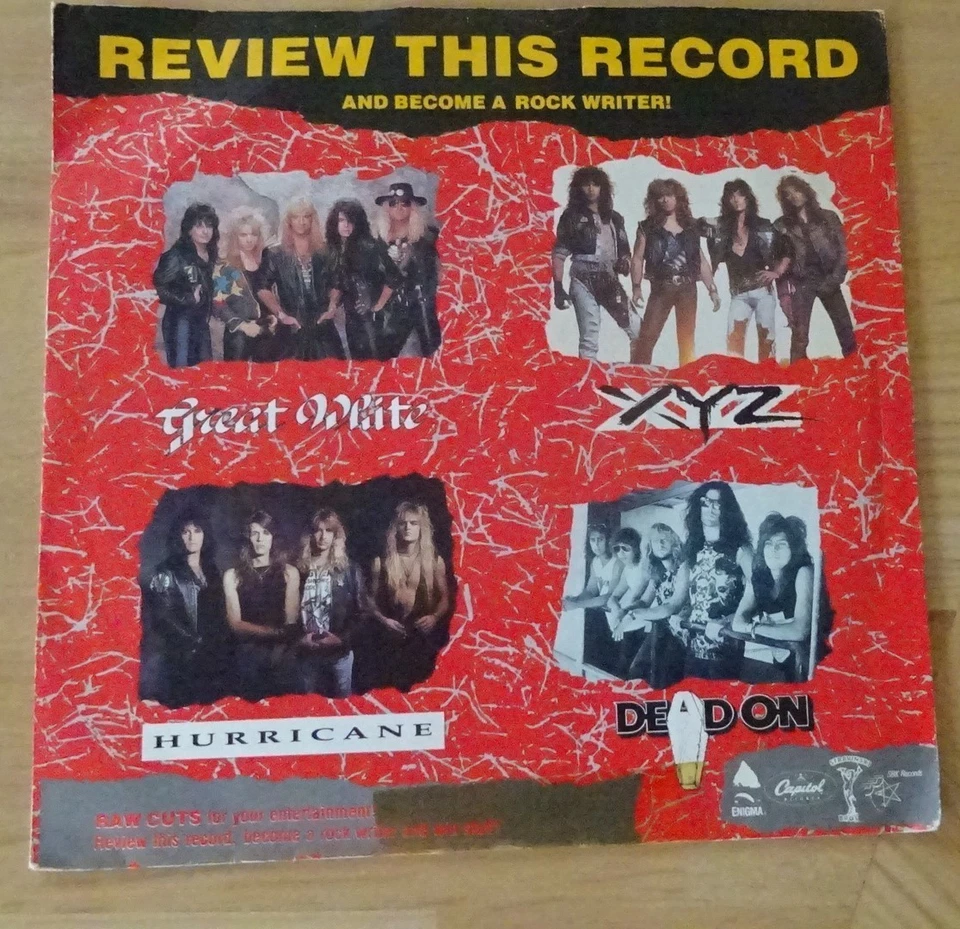 RAW-VARIOUS-ROCK-GREAT WHITE-XYZ-HURRICANE-DEAD ON-4 TRACKS-7"-VINYL 45-P/S-V/G+ - Image 1 of 1