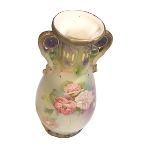 Vintage Royal Wettina Hand Painted Floral Vase Made in Austria, 6" 3/8 Tall - Picture 1 of 15