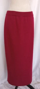 Vintage Eileen Fisher Maxirock Bordeaux 100 % Wolle Strick elastische Taille Gr. L USA - Bild 1 von 11
