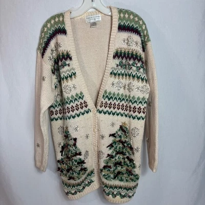 Cárdigan Esquinero Informal Navidad Mujer L Edición Limitada Árbol Cuentas Lazo De Colección Foto 1 de 4