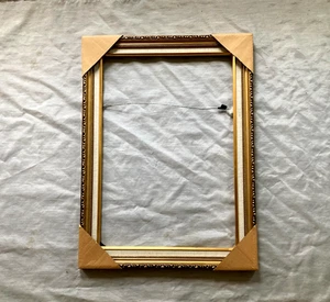 Vintage Gold Gesso verzierter Holz Bilderrahmen passt 21,5"x15" Bild - schön!! - Bild 1 von 2