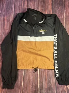 Vintage Looney Tunes Cartoons Windbreaker 1/4 Zip Jacket Womens Size XL - Picture 1 of 9
